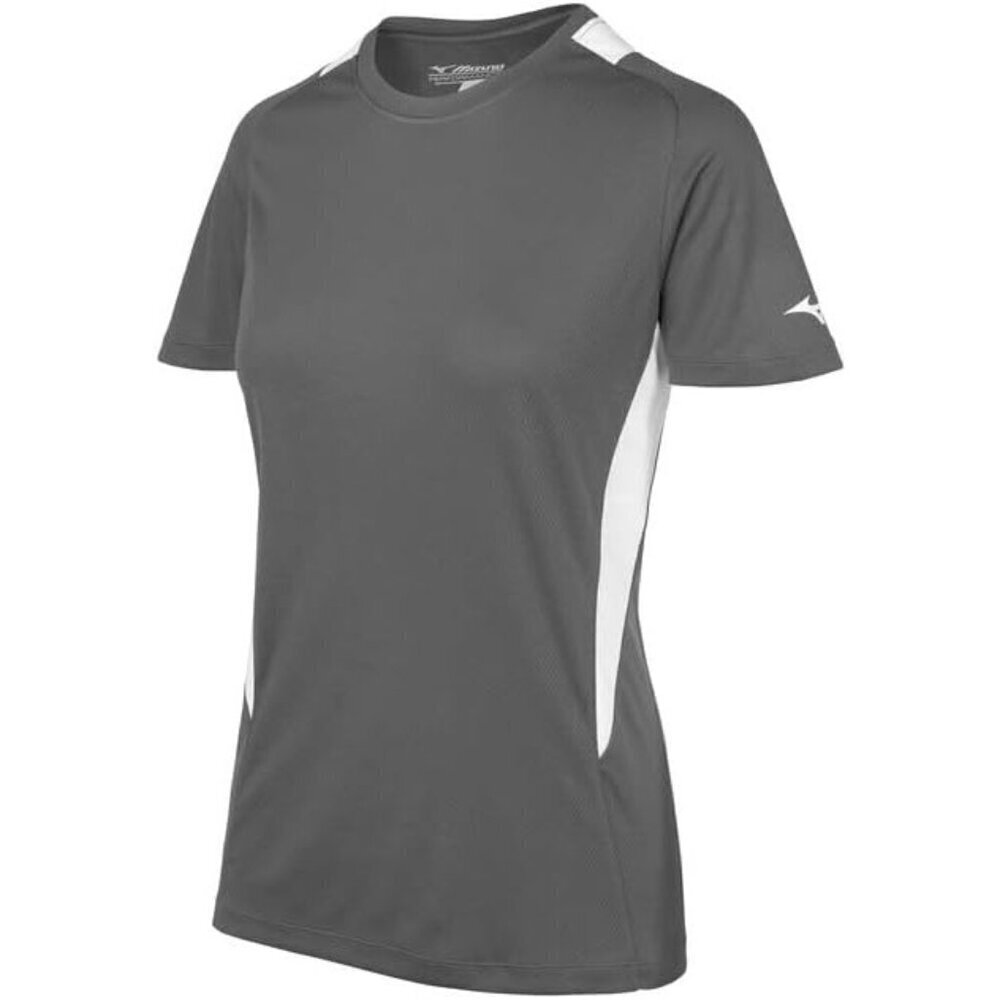 Mizuno Performance Womens Charcoal White Softball Crew Neck Jersey NEW Medium